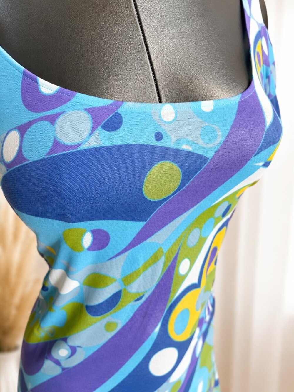 Stunning Cosabella Made in Italy Y2K Sheer Mesh Abstract Print Top Size M - Picture 3 of 10